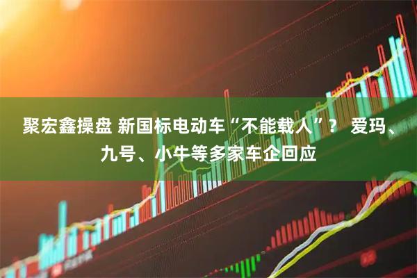 聚宏鑫操盘 新国标电动车“不能载人”？ 爱玛、九号、小牛等多家车企回应