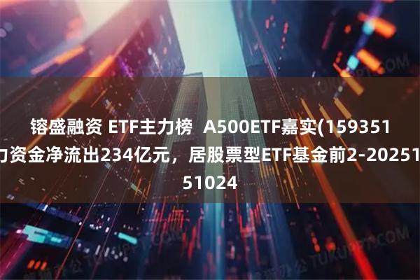 镕盛融资 ETF主力榜  A500ETF嘉实(159351)主力资金净流出234亿元，居股票型ETF基金前2-20251024